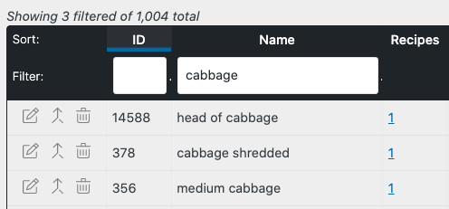 incorrect way to name ingredients, all different
